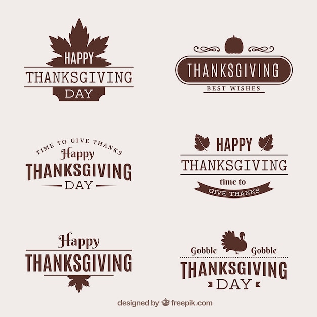 Retro thanksgiving stickers pack