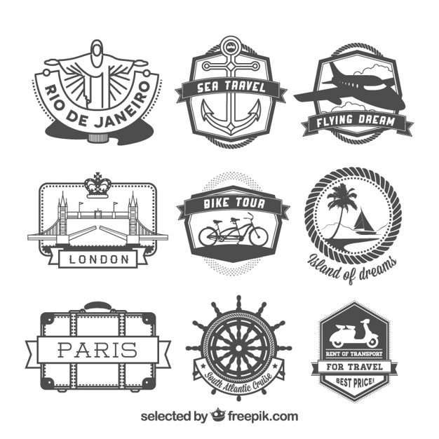 Download Free Retro Travel Badges Free Vector Use our free logo maker to create a logo and build your brand. Put your logo on business cards, promotional products, or your website for brand visibility.
