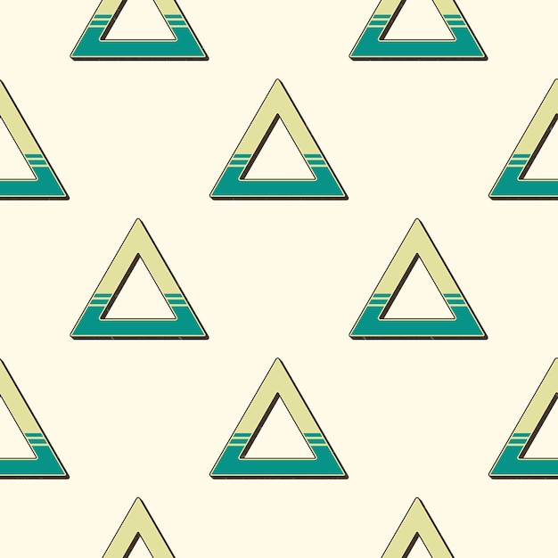 Premium Vector Retro triangles pattern, abstract geometric background