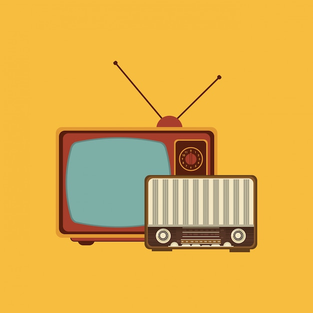 Premium Vector Retro Tv Emblem Image