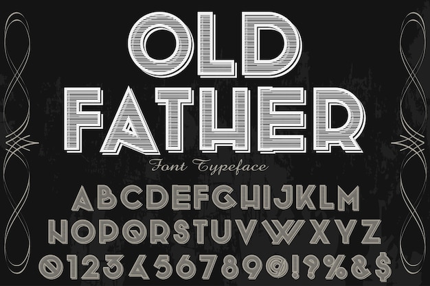 Premium Vector | Retro typography label design old father