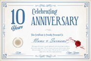 One Year Work Anniversary Certificate