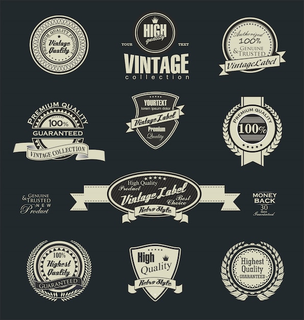 Retro vintage badges and labels | Premium Vector