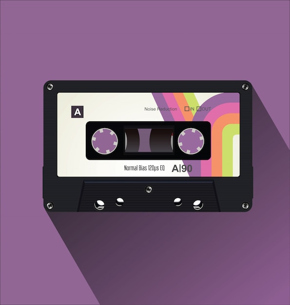 Download Premium Vector | Retro vintage cassette tape flat concept ...