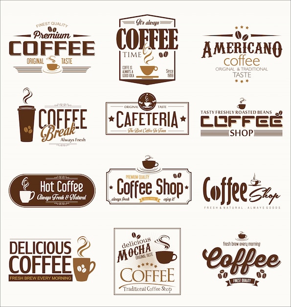 Premium Vector | Retro vintage coffee design collection vector illustration