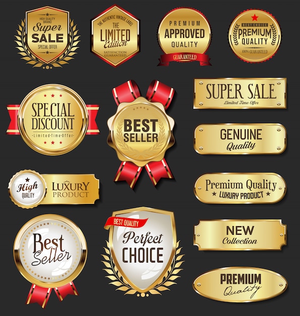 Download Free Retro Vintage Golden Badges And Labels Premium Vector Use our free logo maker to create a logo and build your brand. Put your logo on business cards, promotional products, or your website for brand visibility.