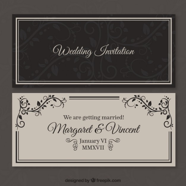 Download Retro wedding invitation Vector | Premium Download