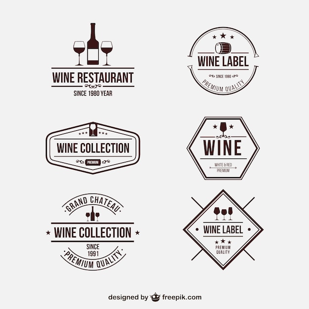 Retro wine badges