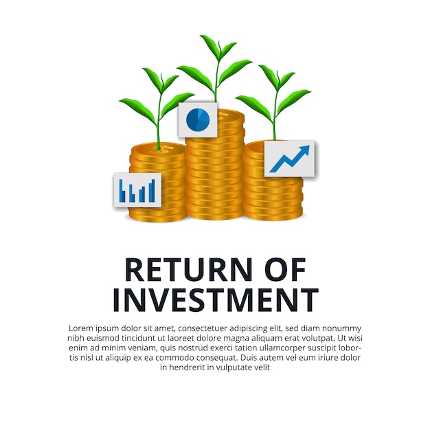 Premium Vector | Return of investment growth investing stock market ...