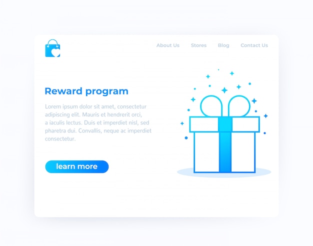 Premium Vector | Reward program, website design, vector template