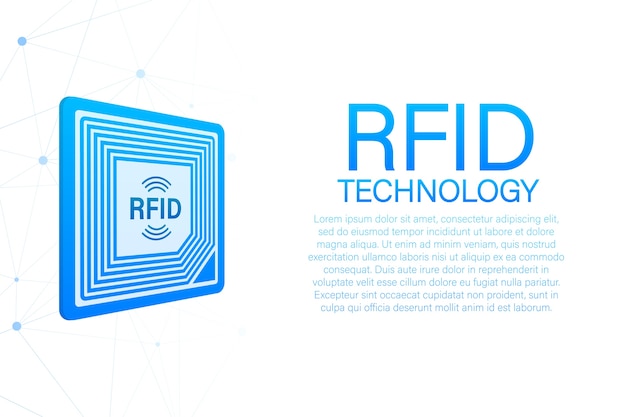 Rfid無線周波数の識別 技術コンセプト デジタル技術 ストックイラスト プレミアムベクター