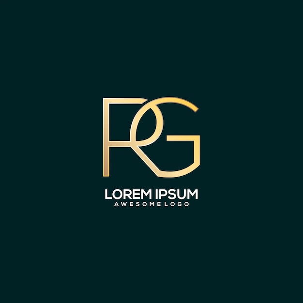 Premium Vector Rg Letter Initial Logo Luxury Gold Color