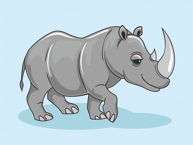 Premium Vector | Rhino cartoon cute rhinoceros