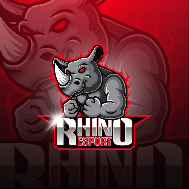 Premium Vector | Rhino esport mascot logo