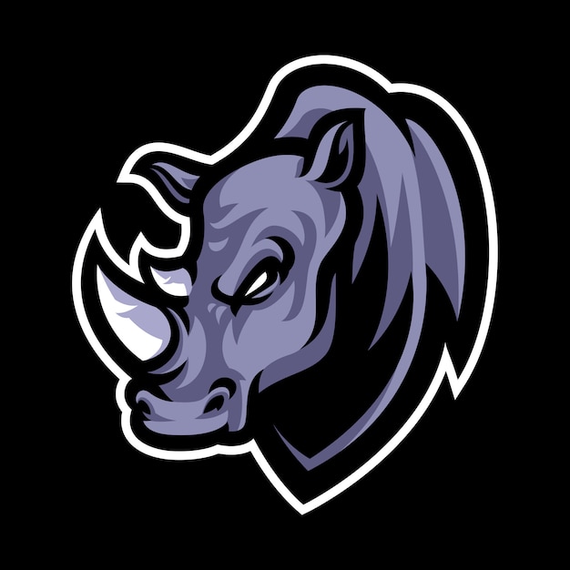 Premium Vector | Rhino head mascot logo template