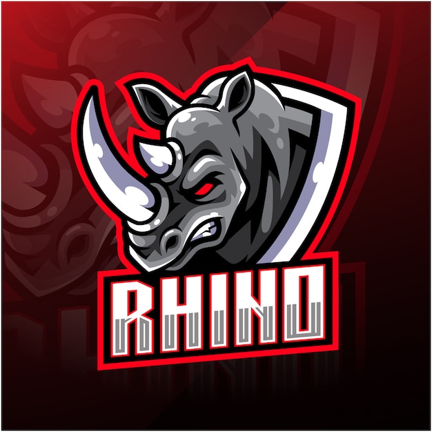 Premium Vector | Rhino head mascot logo
