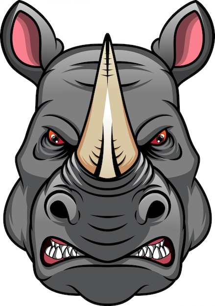 Premium Vector | Rhino head mascot