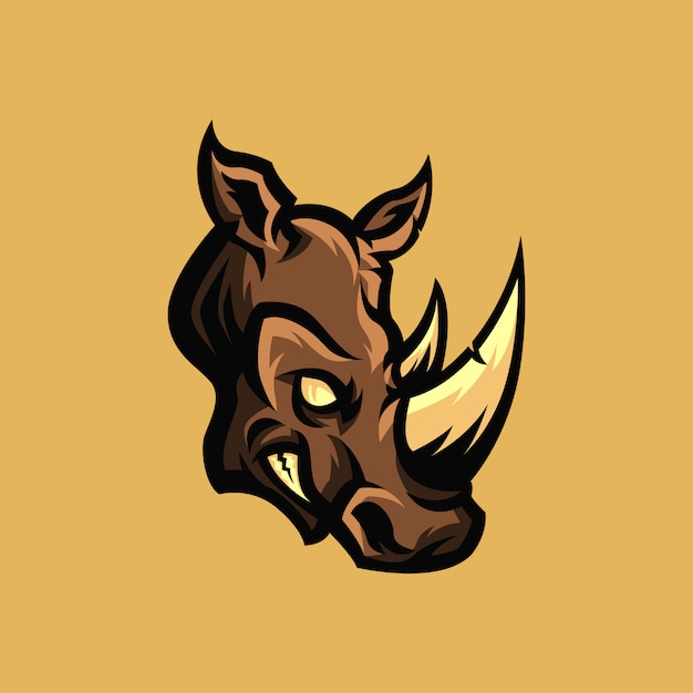 Premium Vector | Rhino logo mascot