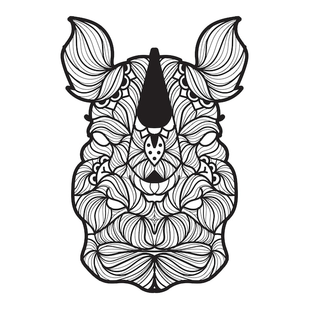 Premium Vector | Rhino mandala vector illustration