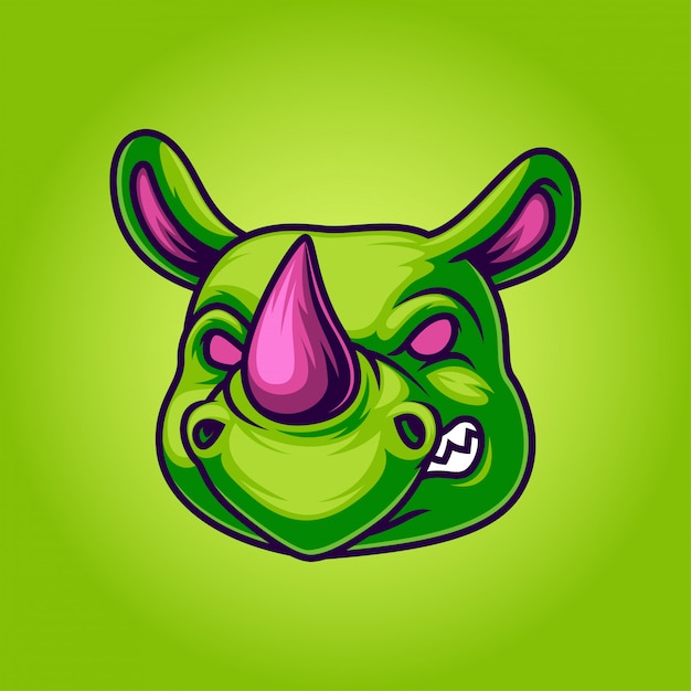 Premium Vector | Rhino mascot logo illustration