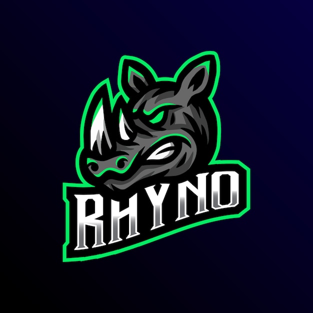 Rhyno mascot logo esport gaming illustration. Vector | Premium Download