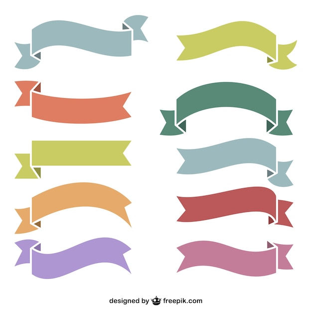 Free Vector Ribbon Banners Illustrator