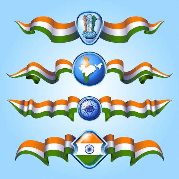 Download Ribbons of india flag Vector | Premium Download