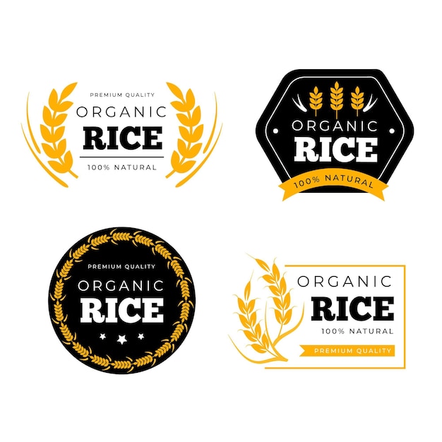 Mẫu logo bộ sưu tập gạo cao cấp Vector