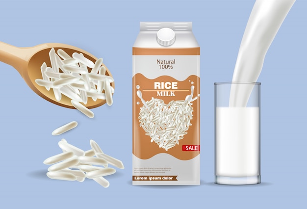 Download Rice milk mockup | Premium Vector