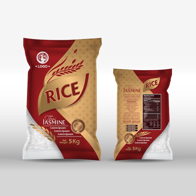 Premium Vector | Rice package thailand food products