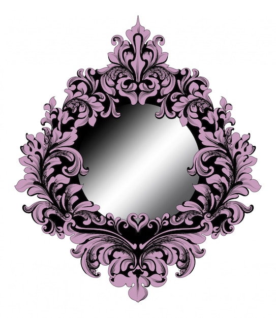 Download Rich purple baroque mirror frame | Premium Vector