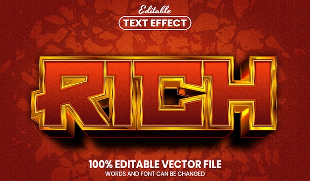 premium-vector-rich-text-font-style-editable-text-effect