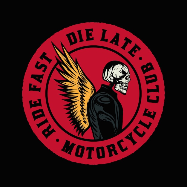 Premium Vector | Ride fast motorcycle club vintage badge emblem