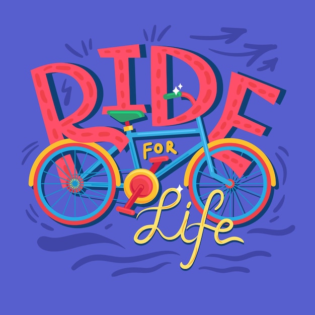 Premium Vector | Ride for life concept icon. healthy lifestyle idea ...