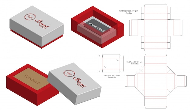 Download Rigid box packaging die cut template 3d mockup | Premium ...