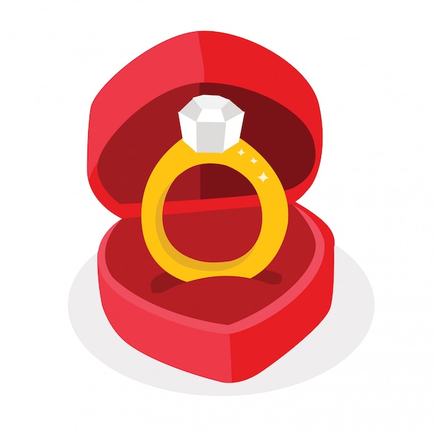 Ring and box | Premium Vector