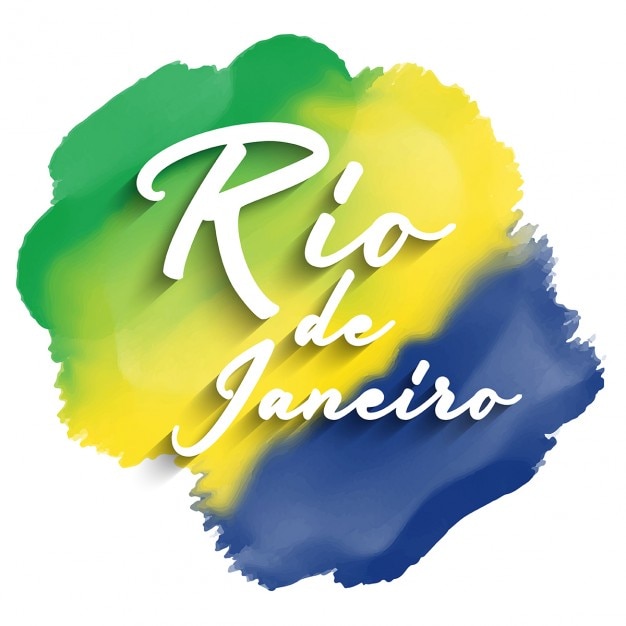 Rio de janeiro text on a watercolor background | Free Vector