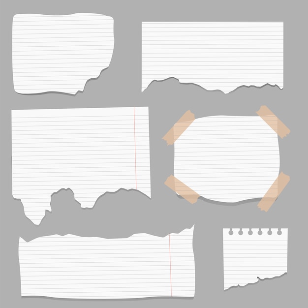 Premium Vector Ripped Papers Torn Page Pieces And Scrapbook Note Paper Piece 4200