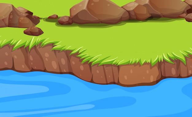 Free Vector A River Bank Background