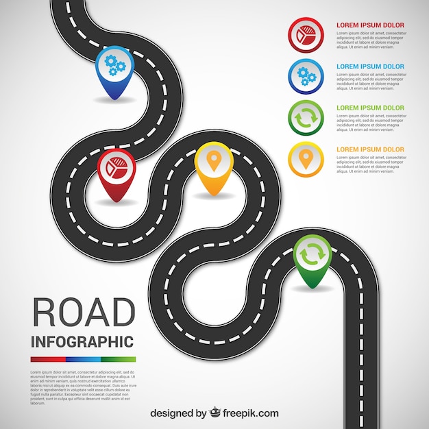 Free Vector Road Infographic - Riset