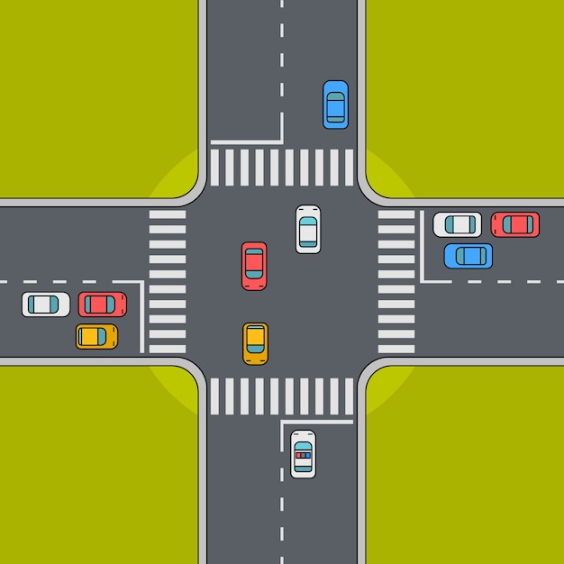 Premium Vector Road intersection plan