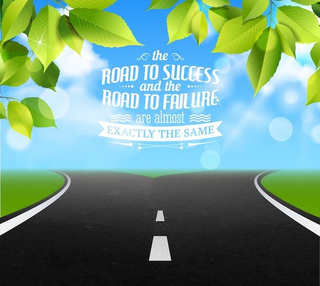 Free Vector | Road of life quotes with failure and success symbols