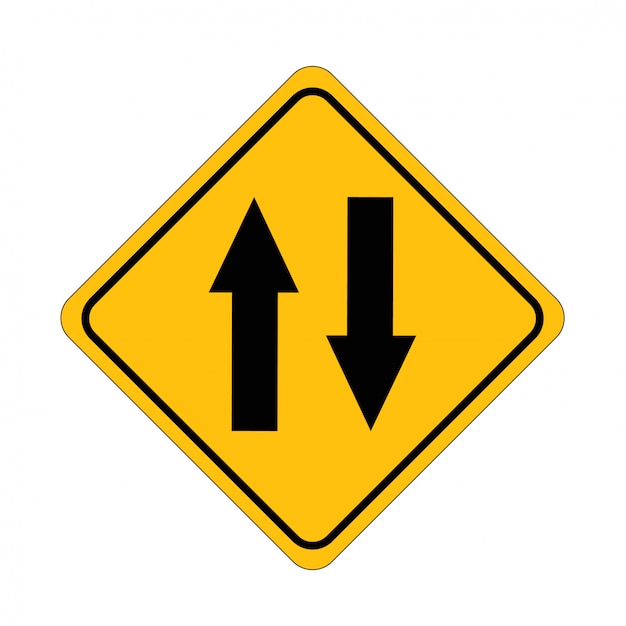 Premium Vector | Road signs two way exchange street