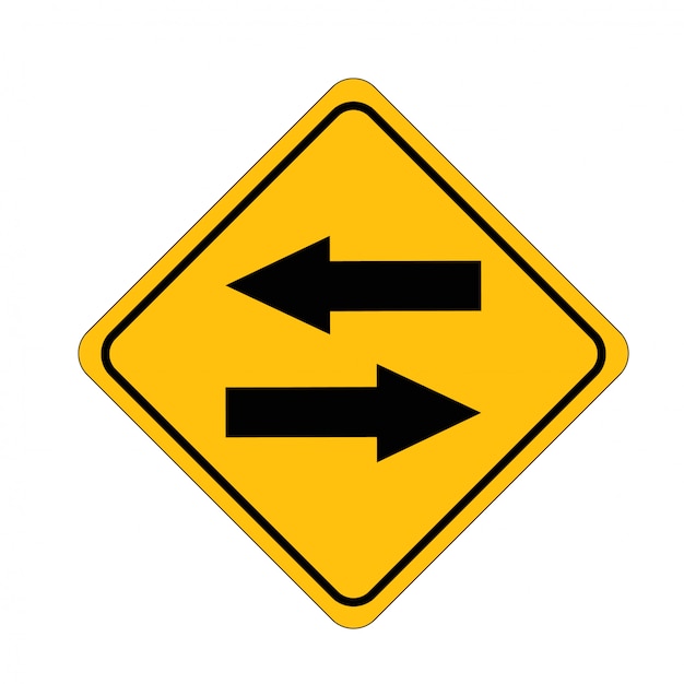 Premium Vector | Road signs two way exchange street