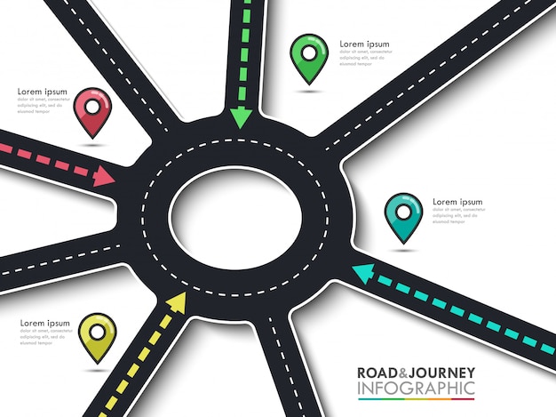 Road Trip Journey Route And Road To Success Business And Journey