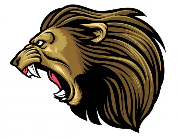 Roaring lion head Vector | Premium Download