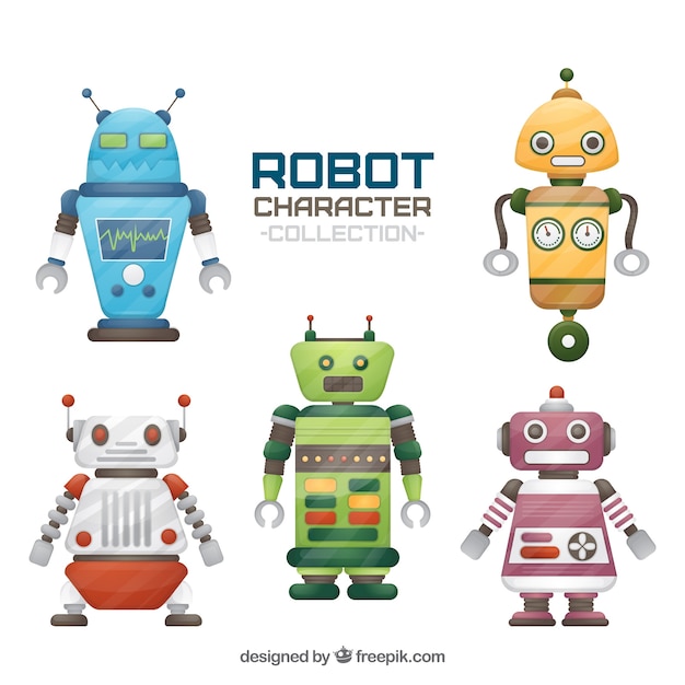 無料のベクター ロボットキャラクターコレクション