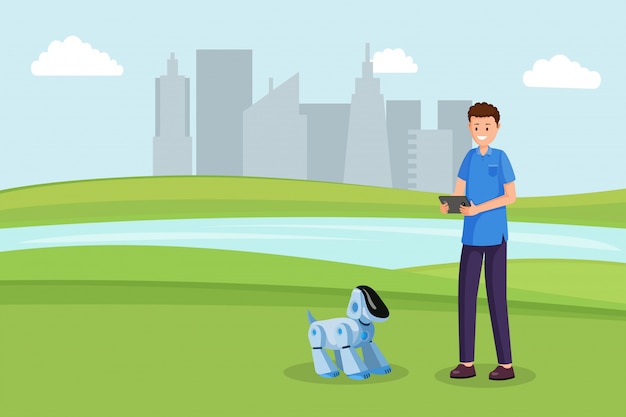 vector robot dog