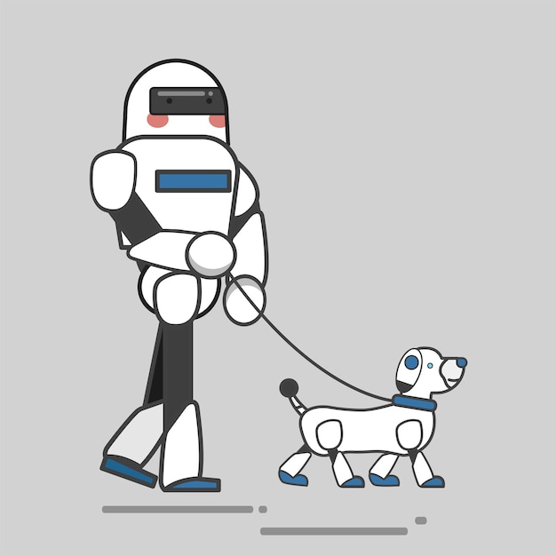 Robot and dog | Free Vector