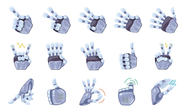 ロボットハンドジェスチャーイラスト プレミアムベクター